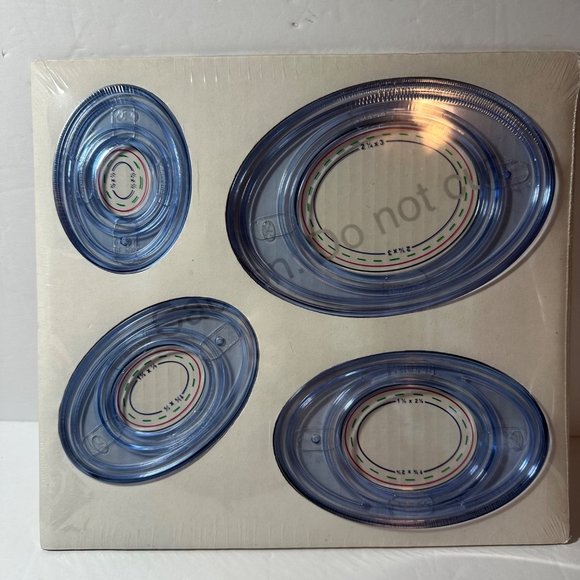 Creative Memories Scrapbook Custom Cutting System 4 Oval Patterns & Template NOS - Picture 2 of 4